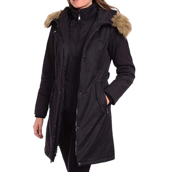 1 Madison Water Resistant Parka with Faux Fur Hood - Picture 2 of 4